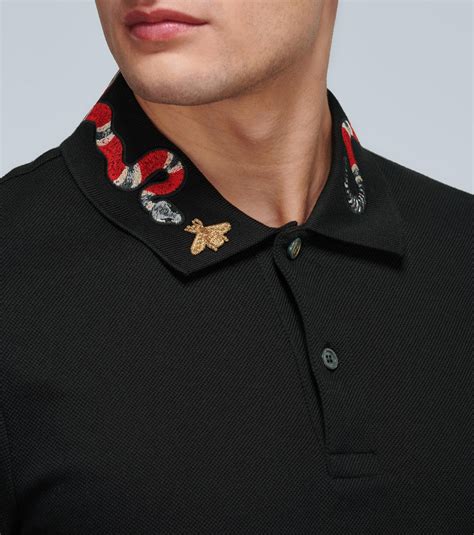 mens polo shirts gucci|Gucci polo shirt snake collar.